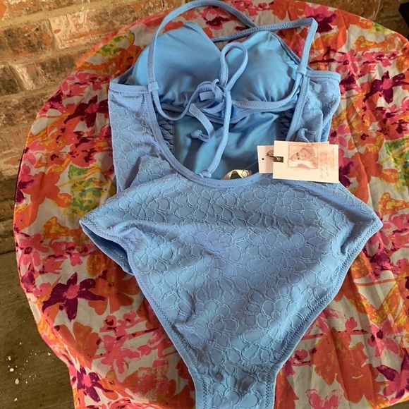 Final price ‼️‼️ Jessica Simpson Women's V-Neck Rose Bay Textured One Piece - Picture 8 of 13